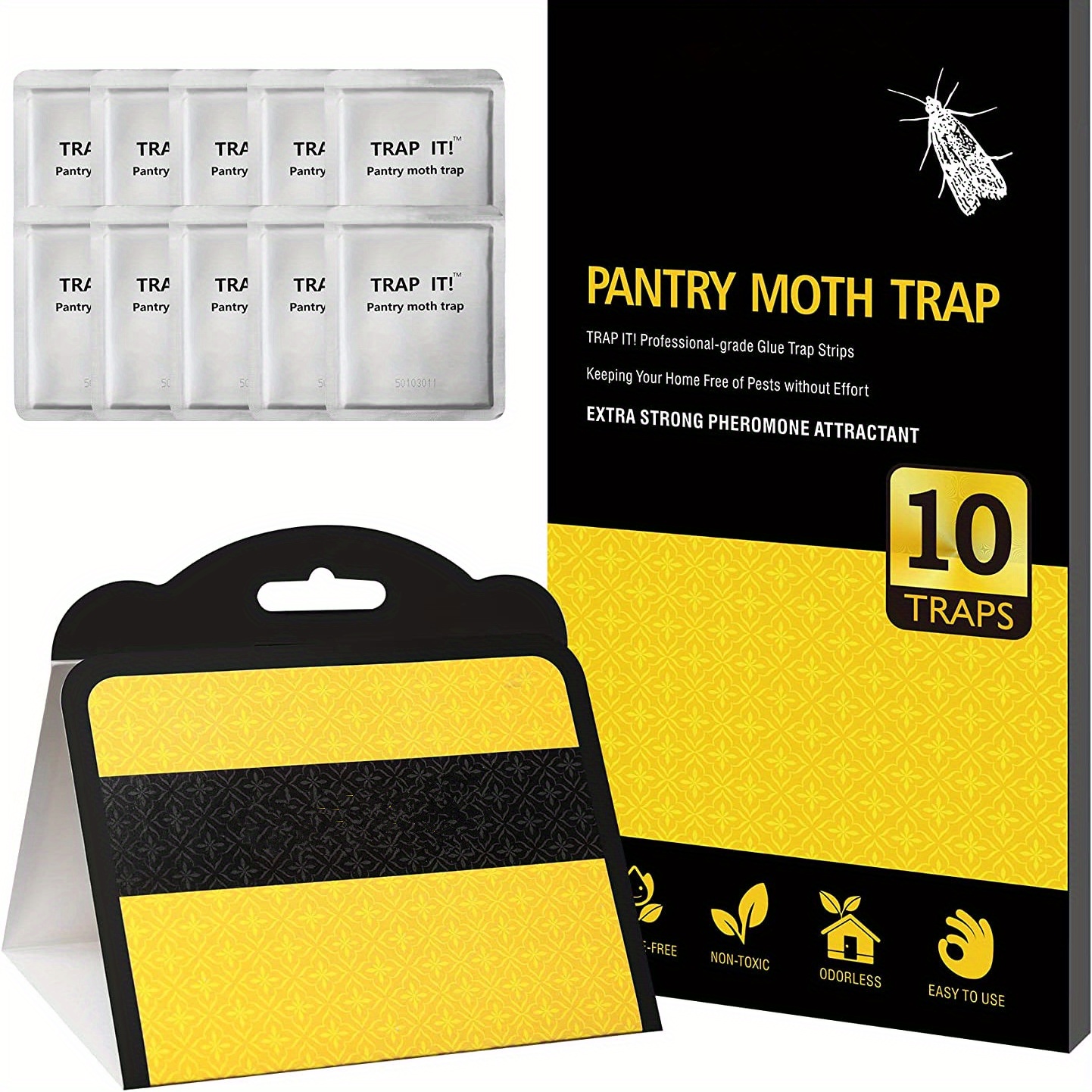 8 Pack Pantry Moth Traps- Safe and Effective for Food and Cupboard- Glue  Traps with Pheromones for Pantry Moths