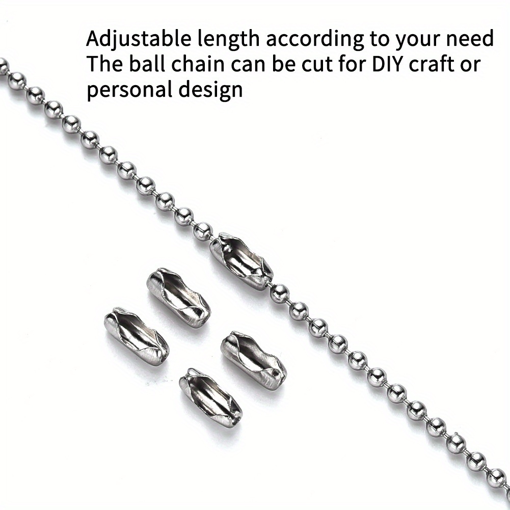 Or Silvery Stainless Steel Ball Chain Roll For Diy - Temu