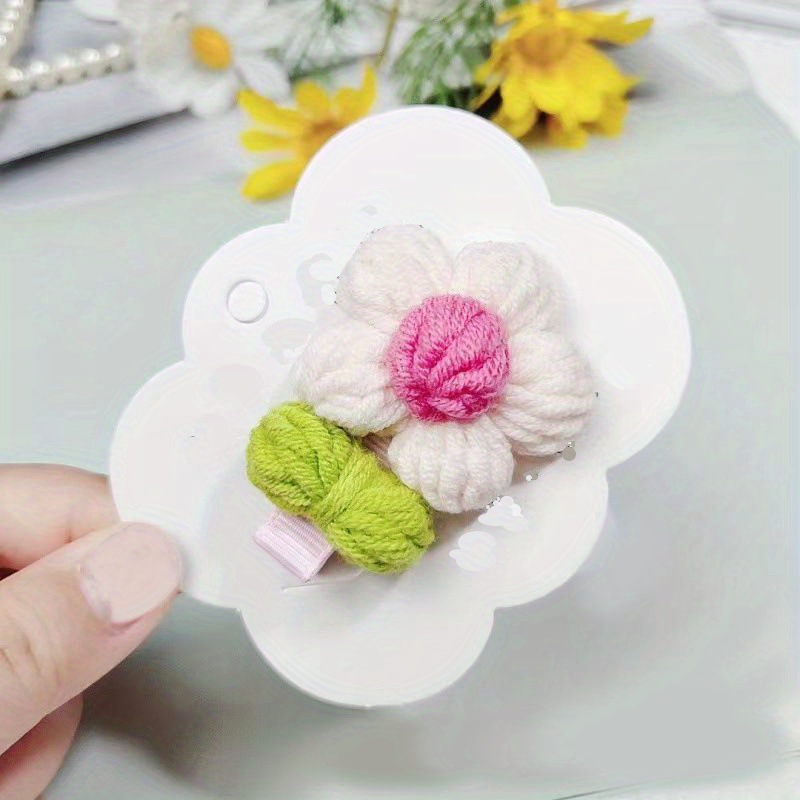 Mollette mollettine forcine per capelli bambina con decorazioni fatte a  mano all'uncinetto in cotone (fiore mod. 7)