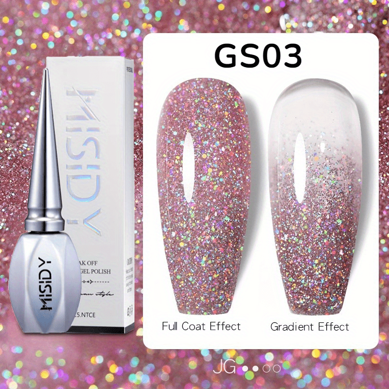 Glam Nails Glitter Sequins Gel Nail Polish Bling Bling - Temu