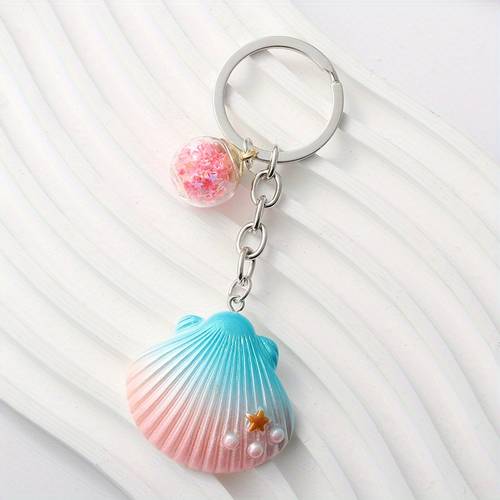 1 acrylic keychain summer seaside car bag pendant