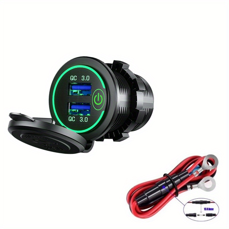 Quick Charge 3.0 Dual Usb Fast Car Charger Socket - Temu