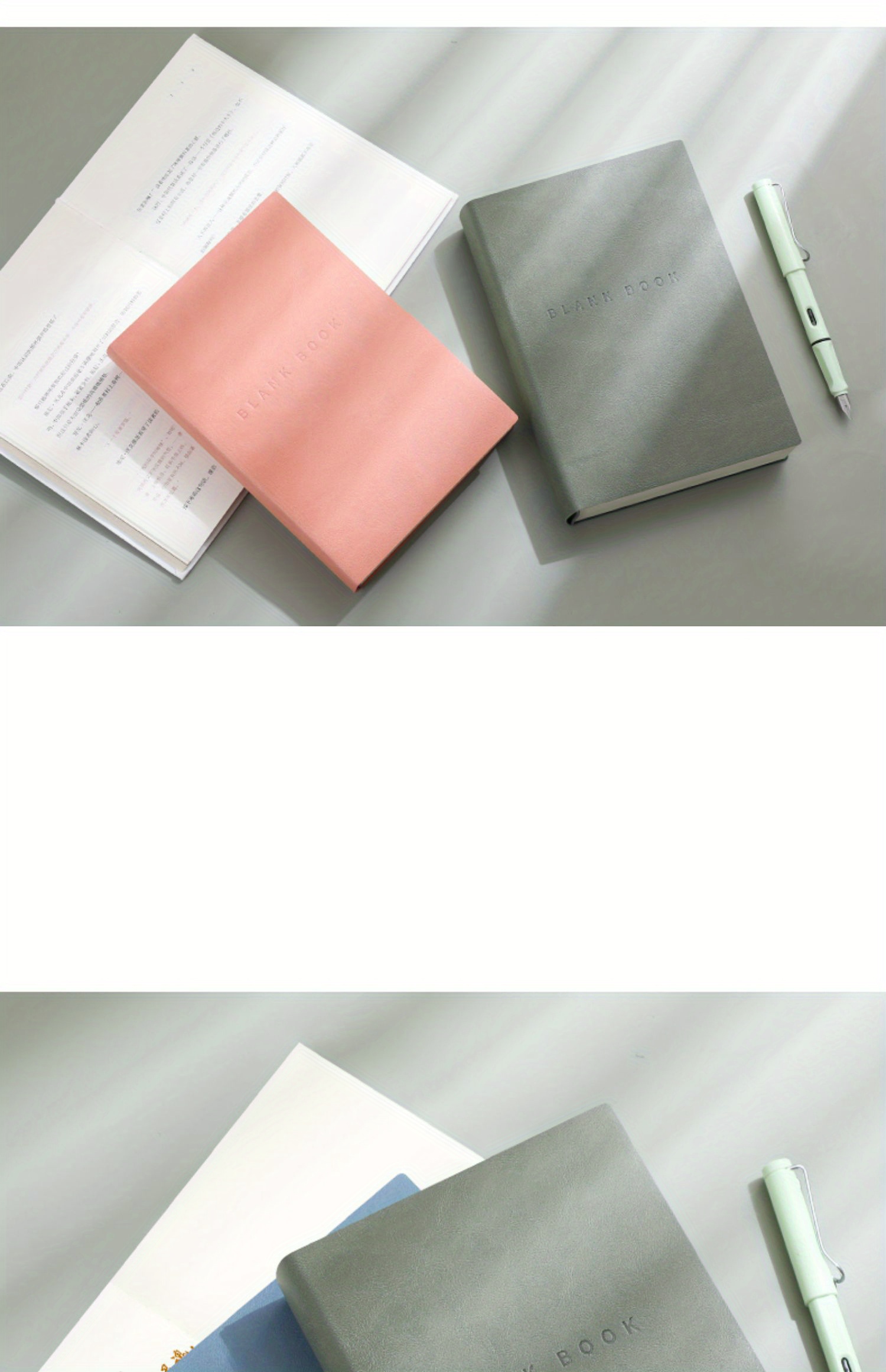 Cuaderno de 736 páginas en blanco con alto valor estético y suave superficie de cuero sintético para la universidad, libro de pintura minimalista A5, cuaderno de negocios súper grueso, diario de bocetos pequeño y fresco para hacerlo tú mismo detalles 0