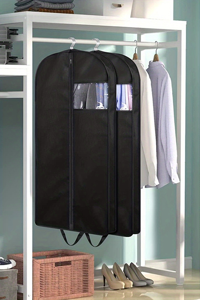 40 Garment Bags with 6 Pockets, Clear Clothes Covers with 4 Gussetes for  Hanging Clothes Closet Storage, Breathable Protector for Suits Coat,  Jacket, Sweater, Shirts, 3 Packs : : Home & Kitchen