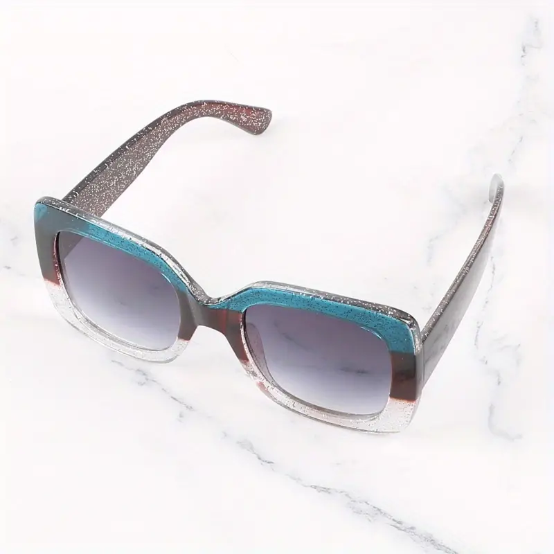 Women's Fashion Square Frame Sunglasses With Gradient Lens Anti-uv