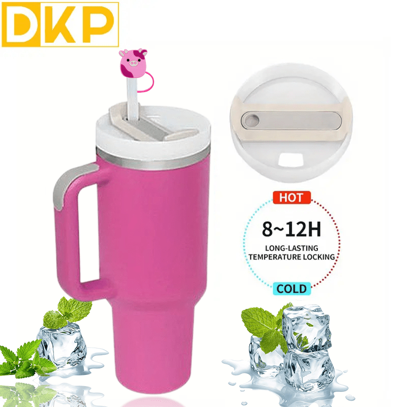 Dkp V2 Insulated Tumbler With Handle And Straw Lid Portable - Temu