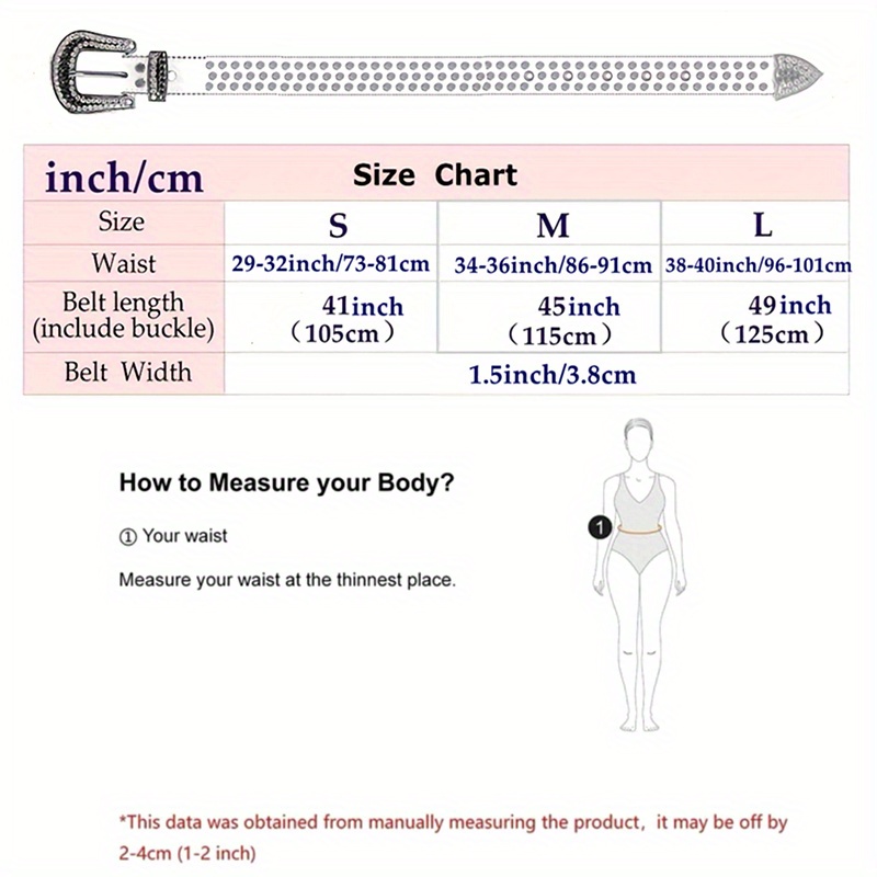 Women's Belt Size Chart Cm