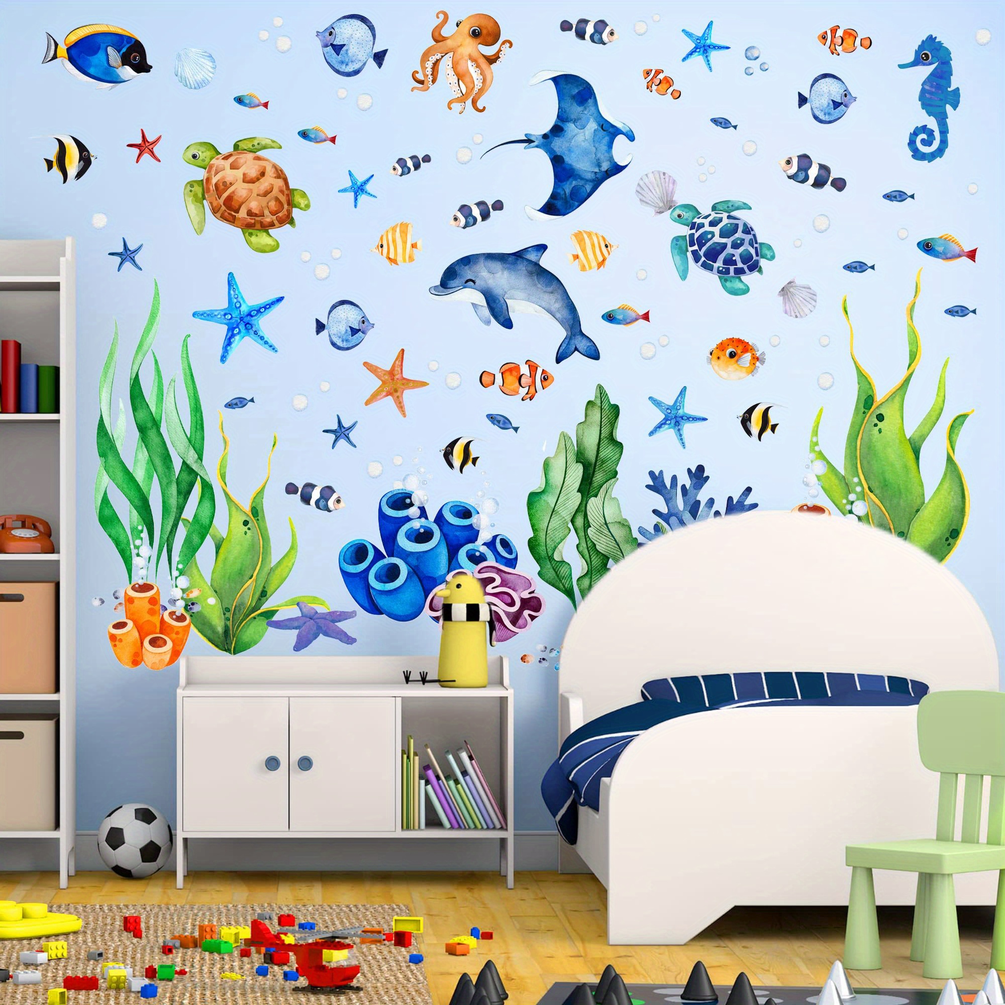 JDEFEG Little Stick On Mirrors Sea Animals Fishes Theme Waterproof Acrylic Mirror  Wall Decor Stickers Removable Dog Diy Sticky Mural Stickers Decals for Kid  Baby On Mirror Tiles Hexagon Red 