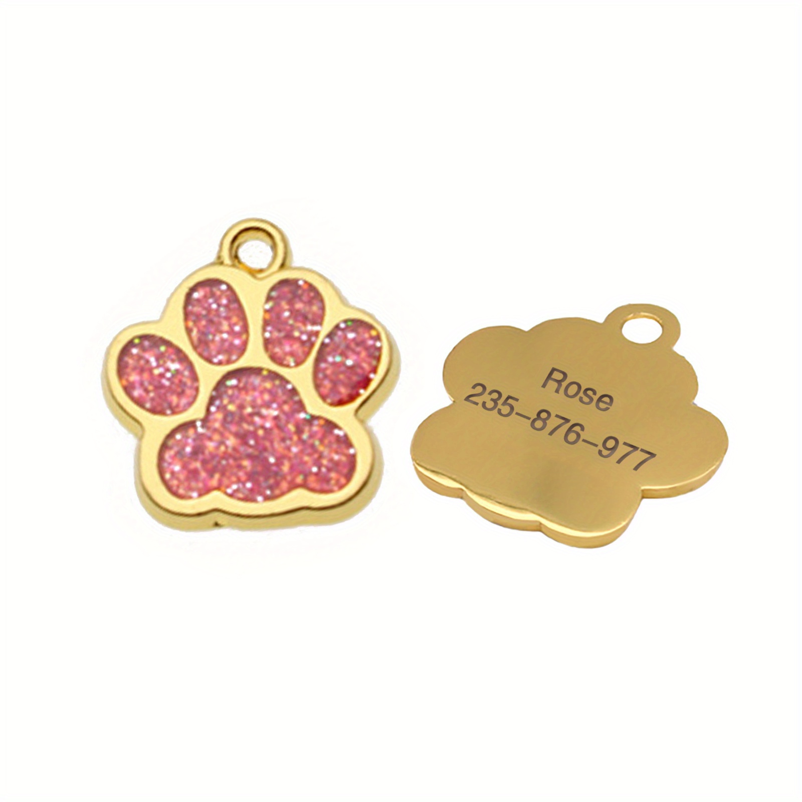 Personalized Pet Tags Dog Paw Print Cat Design Anti lost Temu