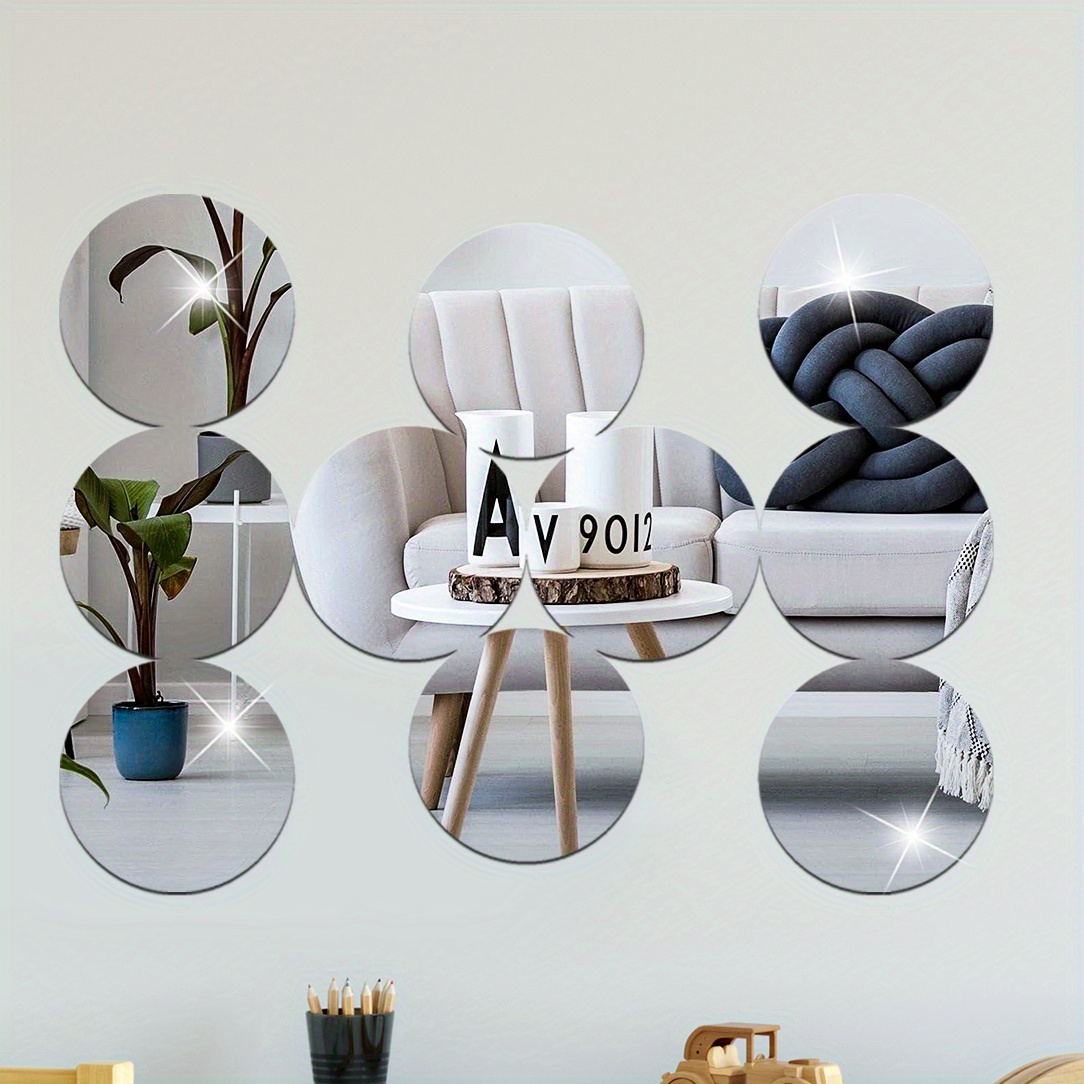  QJKai 16 piezas espejo autoadhesivo figuras geométricas espejo  adhesivo para decoración de pared, espejo 3D : Hogar y Cocina