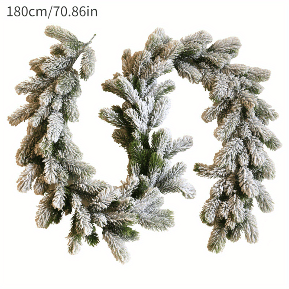 1pc, Festive 180cm Rattan Christmas Wreath - Perfect For Home Decor And Fireplace Door Decor
