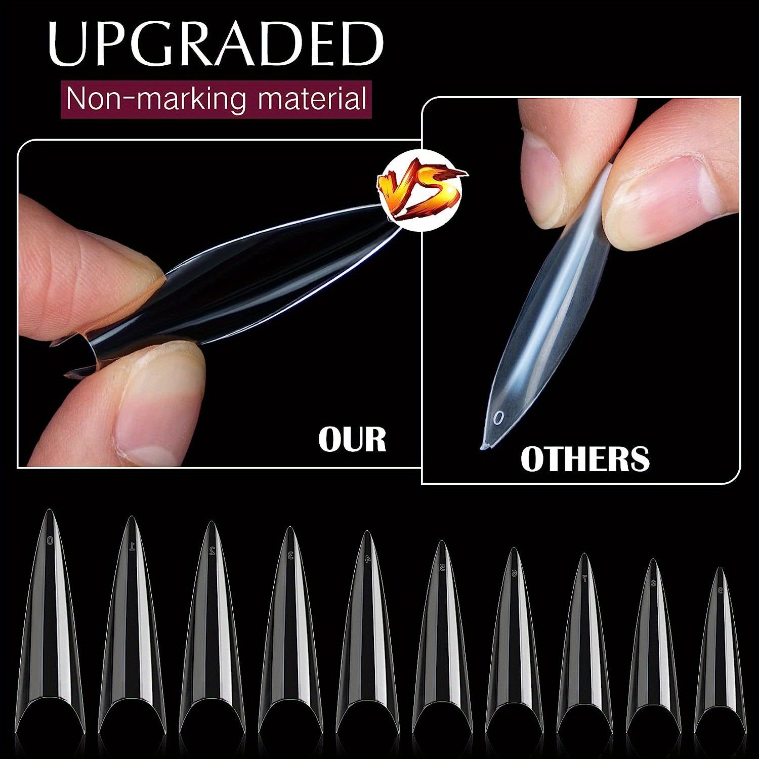 Stiletto Nail Tips Extra Long Clear Nail Pointed Press Temu Netherlands
