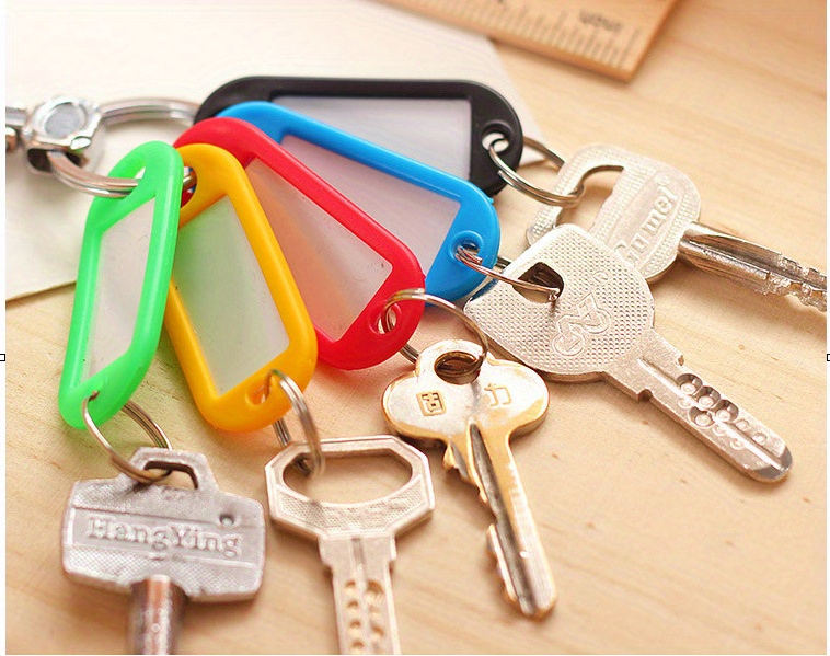50pcs Key Tags - Key Tags with Label , Key Tags, Plastic Key Tags, Key Rings, 10 Colors, Rental House Hotel Key Tag, Sorting Label Tags,Temu