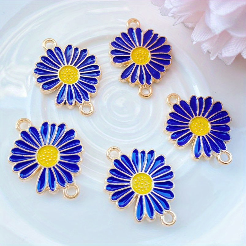 Alloy Flower Daisy Charms For Jewelry Making Diy Earrings - Temu