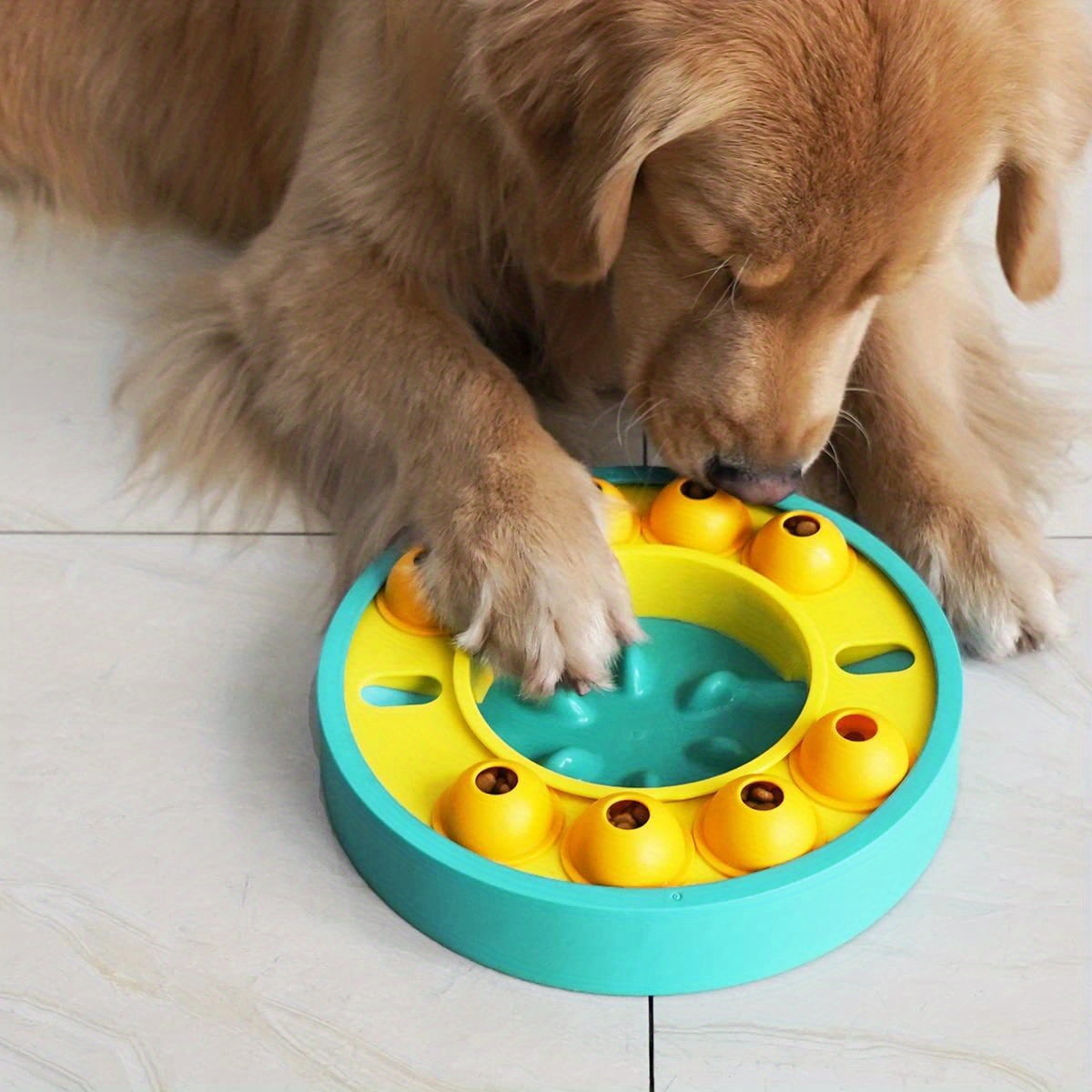 Dog Puzzle Toys, Spinning Food Dispensing Toy Slow Feeder Bowl For Iq  Training Interactive Dog Toys - Temu