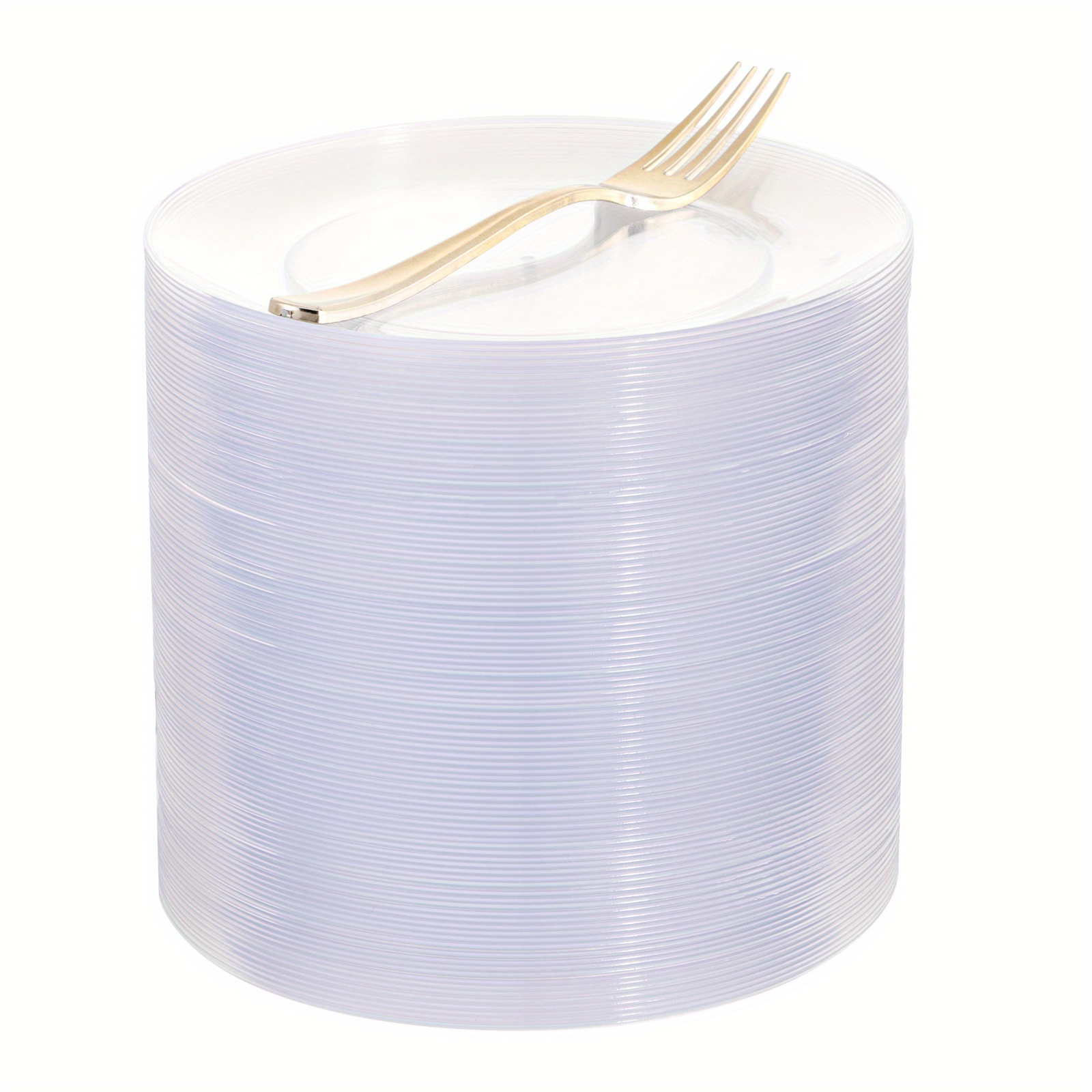 100pcs Clear Plastic Plates Disposable Plates For Dessert