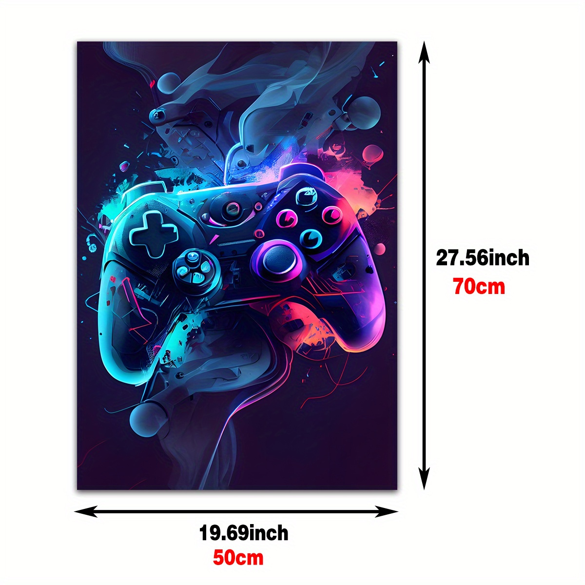 Abstract Gamepad Wall Art Poster, Gaming Console Wall Art Print on