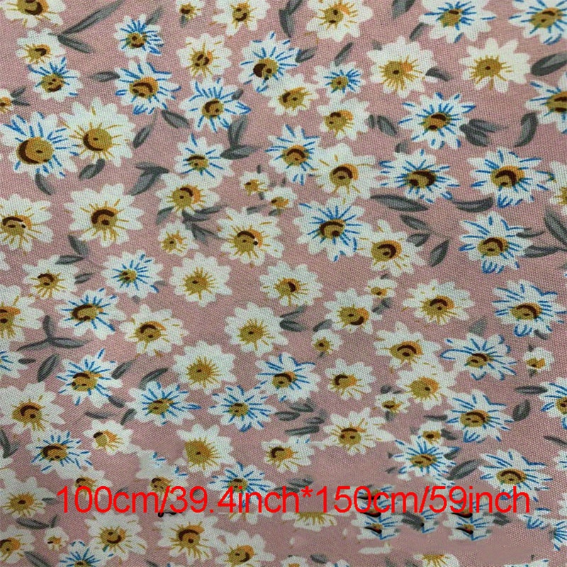 Floral Fabric by the Yard, Pattern of Ornamental Summer Daisies