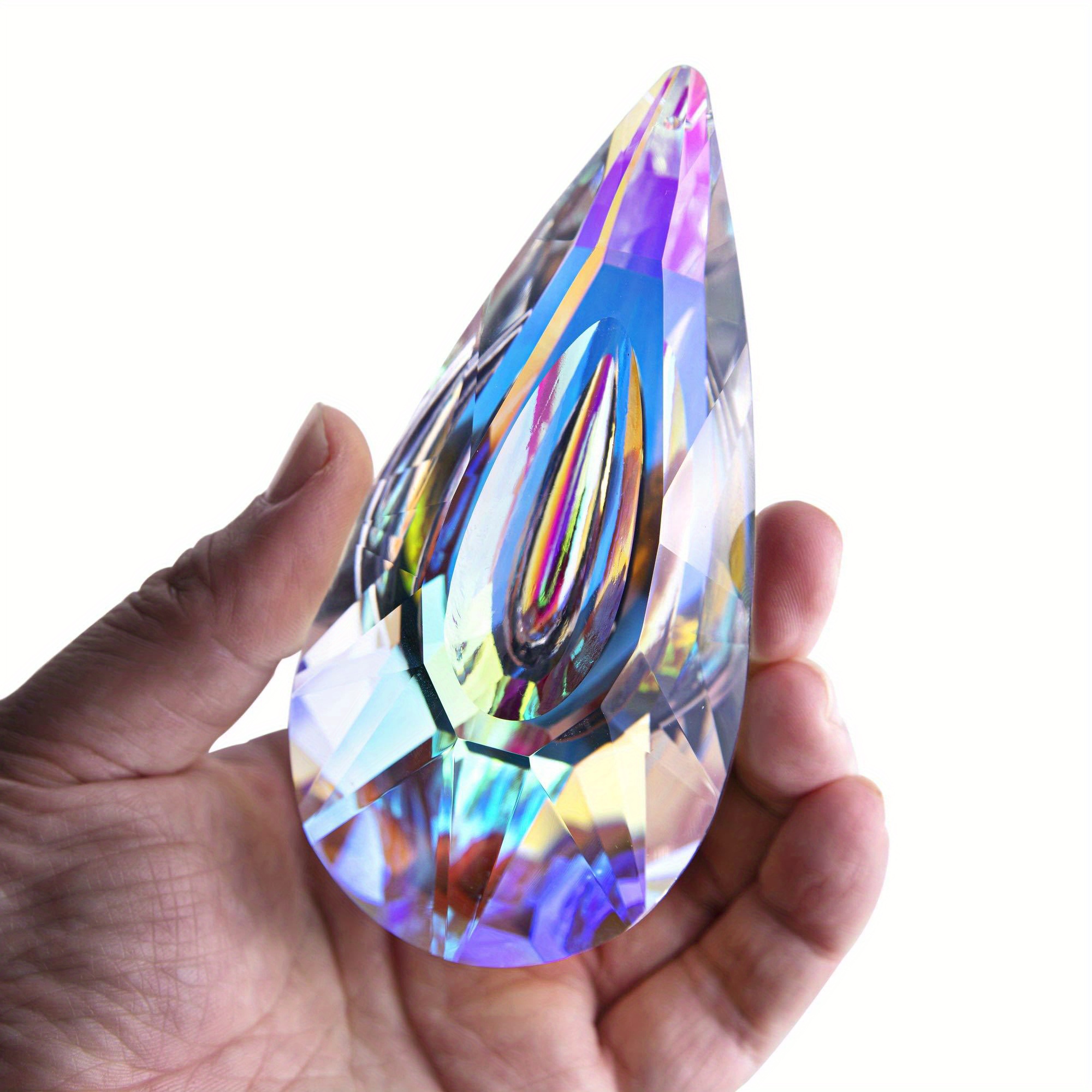 4 Pcs K9 Cristal de Prisme Coloré Attrape-Soleil Suspendu Capteur de Soleil  Pendentif Lustre Cristal de Prisme de Goutte Feng Shui - Cdiscount Maison