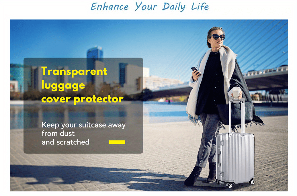 Funda de equipaje de PVC transparente a prueba de polvo, impermeable, funda  protectora clásica con personalidad, adecuada para equipaje de 18 a 30