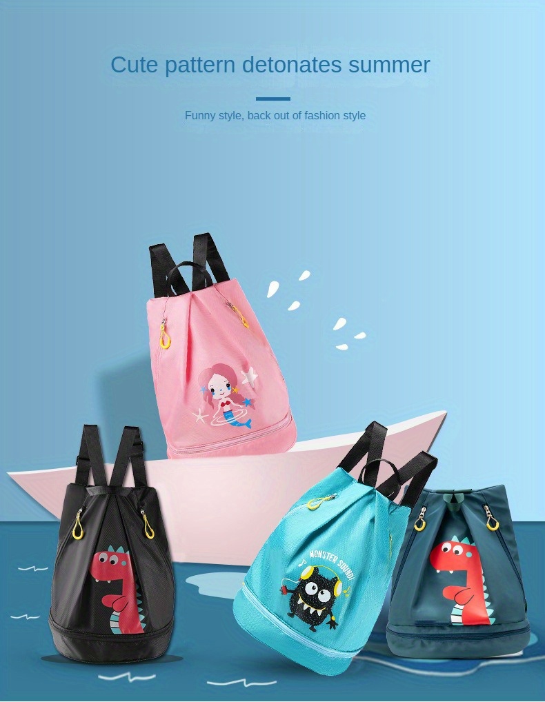 Comprar Niños Cartoon Bolsa de natación impermeable para niños Mujeres Ropa  seca mojada con zapatos Gafas Bolsa de almacenamiento Piscina Mochila  deportiva