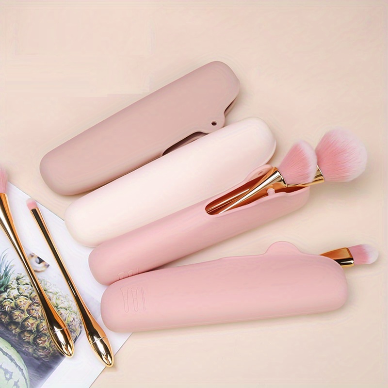 Travel Makeup Brush Holder Silicone Trendy Portable Cosmetic Face Brushes  Holder Soft and Sleek Makeup Tools Organizer - AliExpress