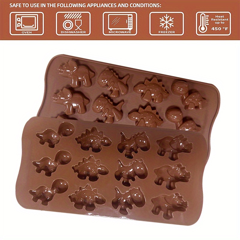 Baocc Ice Cube Tray with Dinosaur 48 Ice Silicone Candy Tray Chocolate Cake  Mould