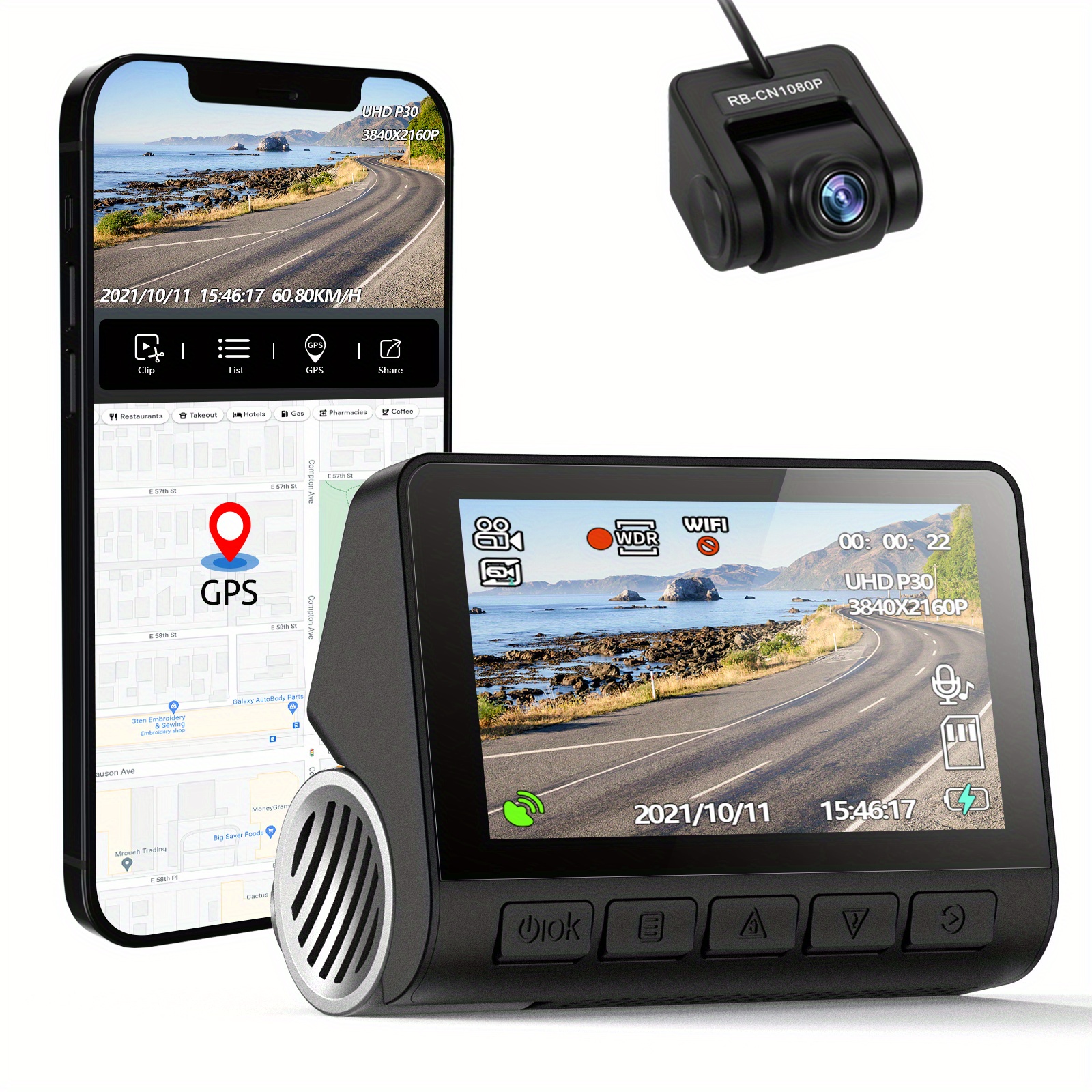 Xiaomi 70mai Smart Dash Cam 4K A800S Camara Auto