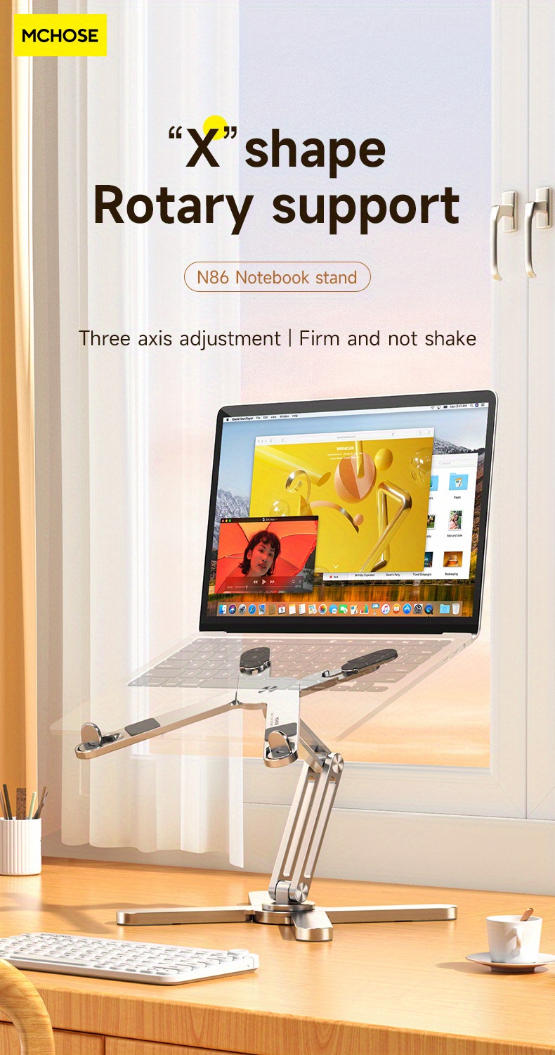 360 degree Rotatable Laptop Stand Dual axis Rotating Folding - Temu