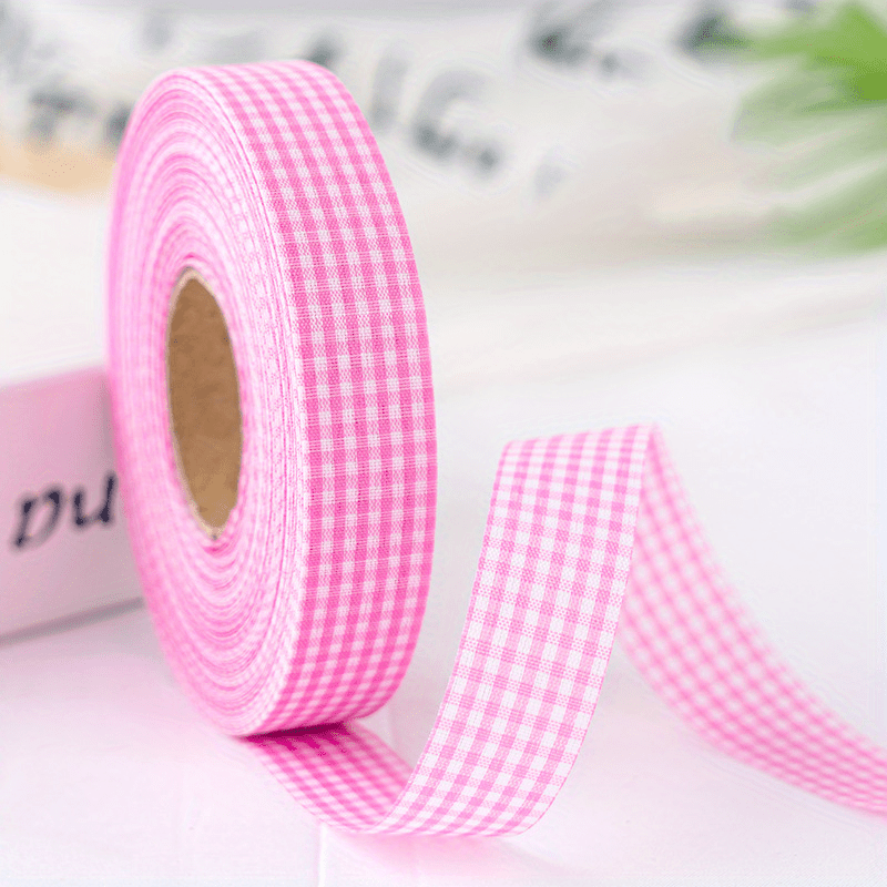 50yards* Colorful Plaid With Checkered Pattern Ribbon Baking - Temu