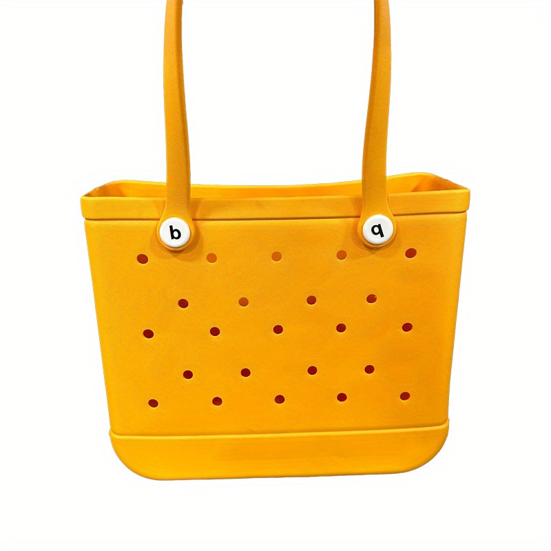 Kawaii Outdoor Hollow Silicone Eva Beach Bag With Mini Bag, Summer Tote Bag  For Makeup Items, Travel Accessories, Contrast Color Matching Travel Eva  Basket - Temu