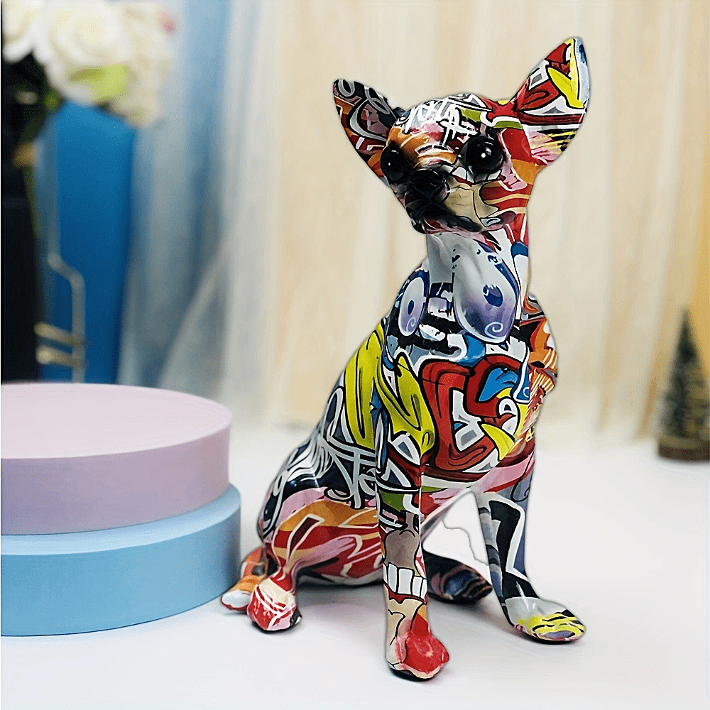 Simple Creative Color Bulldog Chihuahua Dog Statue Living - Temu