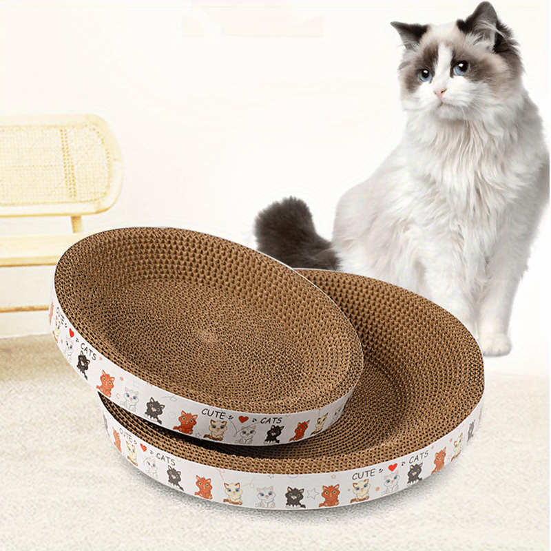 4 Packs in 1 Cat Scratch Pad with Box, Cat Scratcher  Cardboard,Reversible,Durable Recyclable Cardboard, Suitable for Cats to  Rest, Grind Claws and