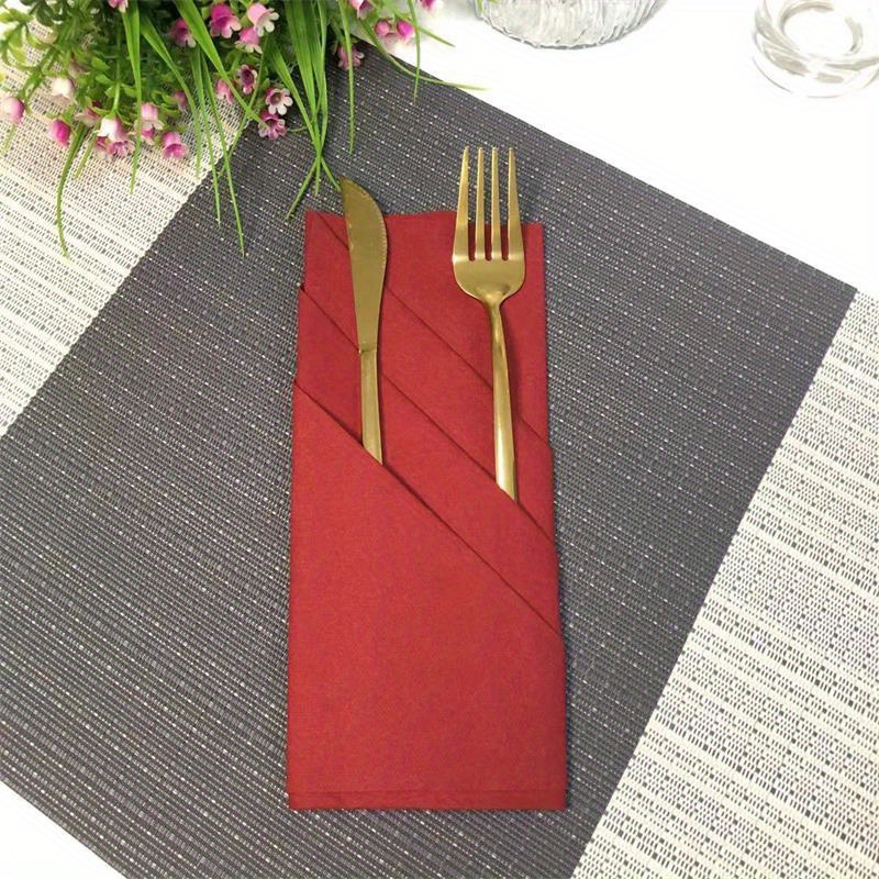 Linen Feel Paper Napkins Prefolded Cloth Napkins Absorbent - Temu