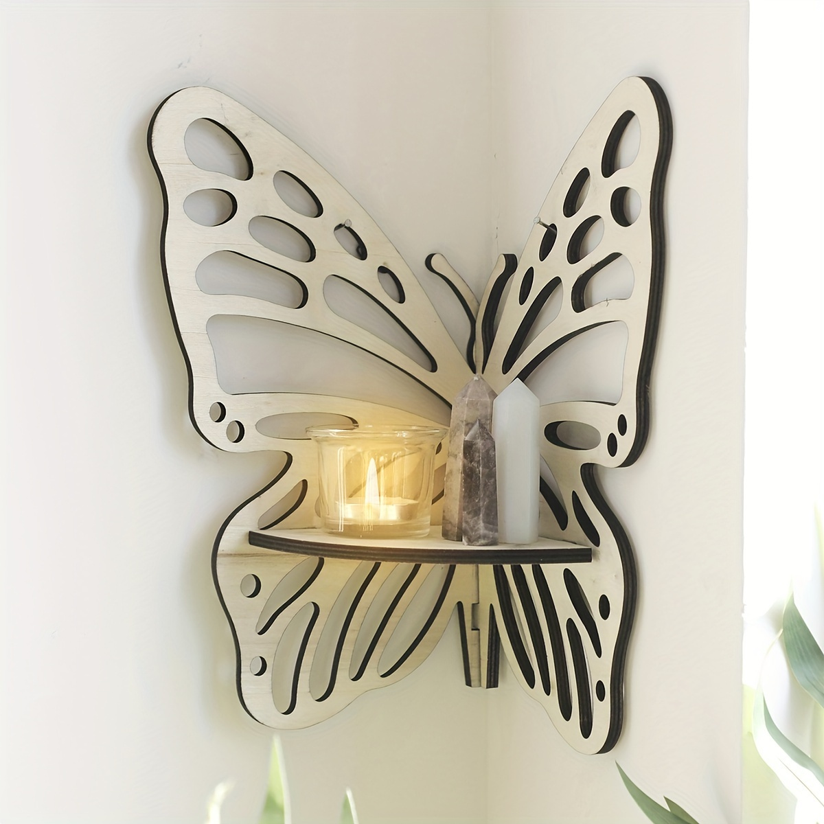 Vintage Crystal Shelf Wood Butterfly Light Crystal Shelf Living Room Shelf,  Aesthetic Room Decor, Home Decor, Kitchen Accessories, Bathroom Decor,  Bedroom Decor - Temu United Arab Emirates