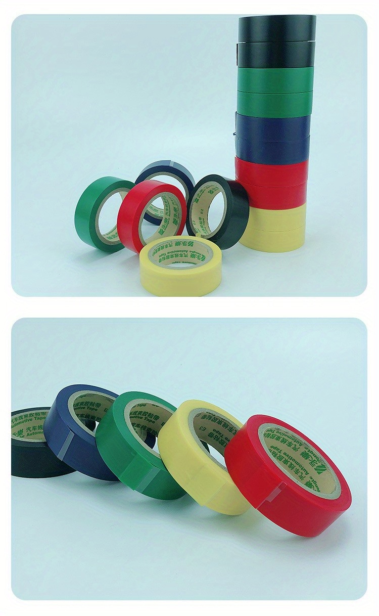 Kabel Isolierband, Elektriker Klebeband, 5er Set, farbig, 15 mm x 10 m  Rolle PVC
