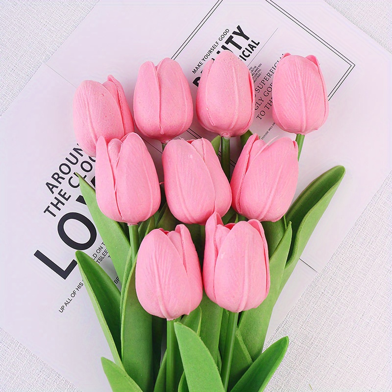 Multicolor Tulips Artificial Flowers Takealot Faux Tulip Stems Real Feel PU  Tulips For Easter Spring Wreath Wedding Bouquet From Aobo_shop, $0.37