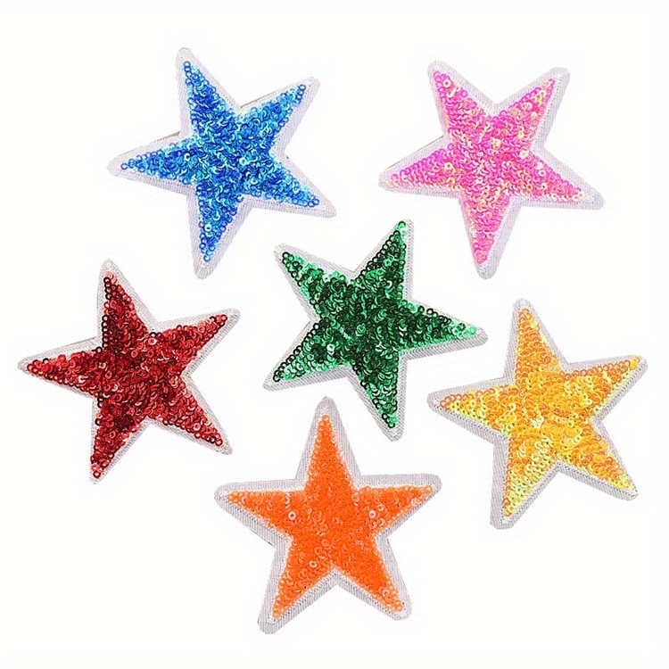 Sequined Star Patches For Men Sequined Sew On Star Stickers - Temu