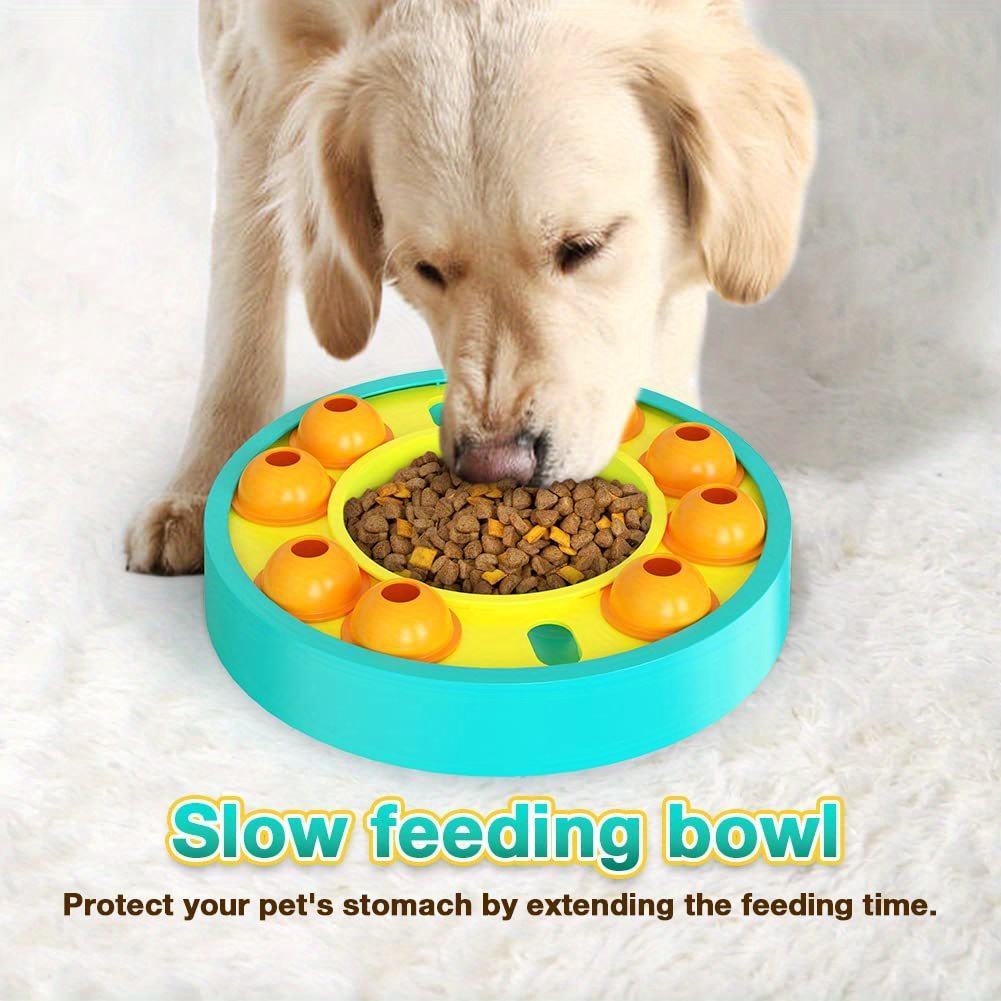 Dog Puzzle Toys, Spinning Food Dispensing Toy Slow Feeder Bowl For IQ  Training Interactive Dog Toys
