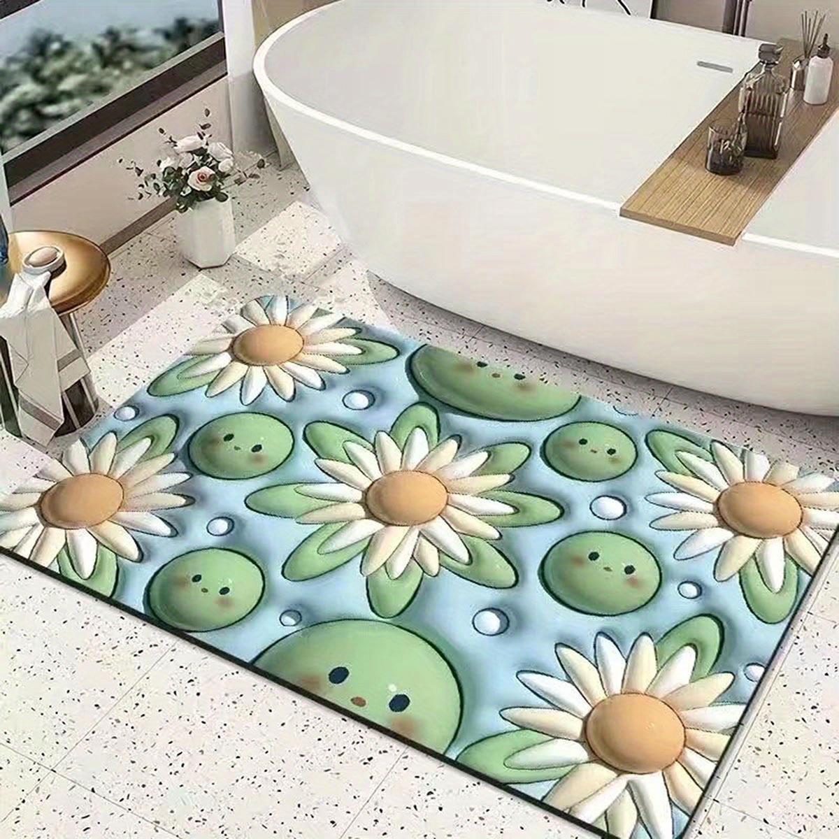 Quick-Drying Diatom Mud Absorbent Bath Mat Household Bathtub