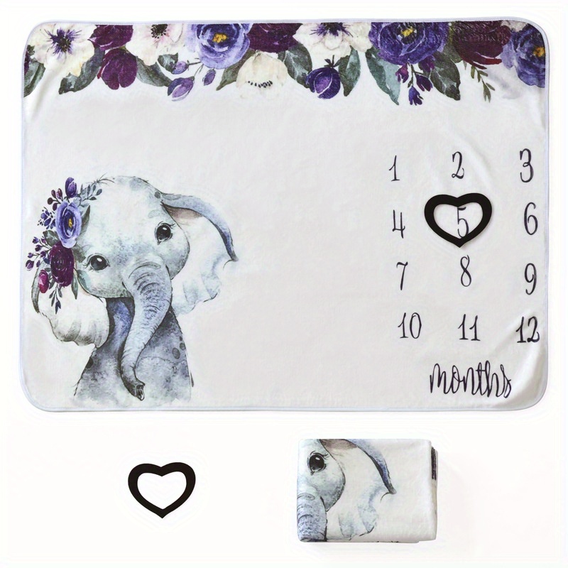 Elephant milestone blanket online girl