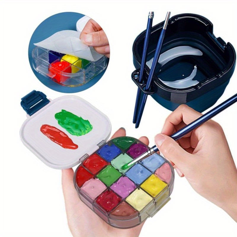 Wet Palette for Acrylic Painting, Model Coloring Wet Tray Paint Supplies, Paint  Holder Keeps Wet Paint Fresh Portable Paint Pallet for Art, Model Paint 