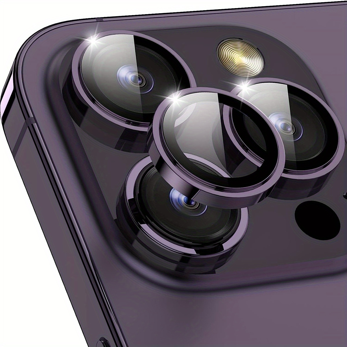 YWXTW Protector de lente de cámara para iPhone 15 Plus/iPhone 15, anillo de  metal antiarañazos, protector de pantalla de vidrio templado para