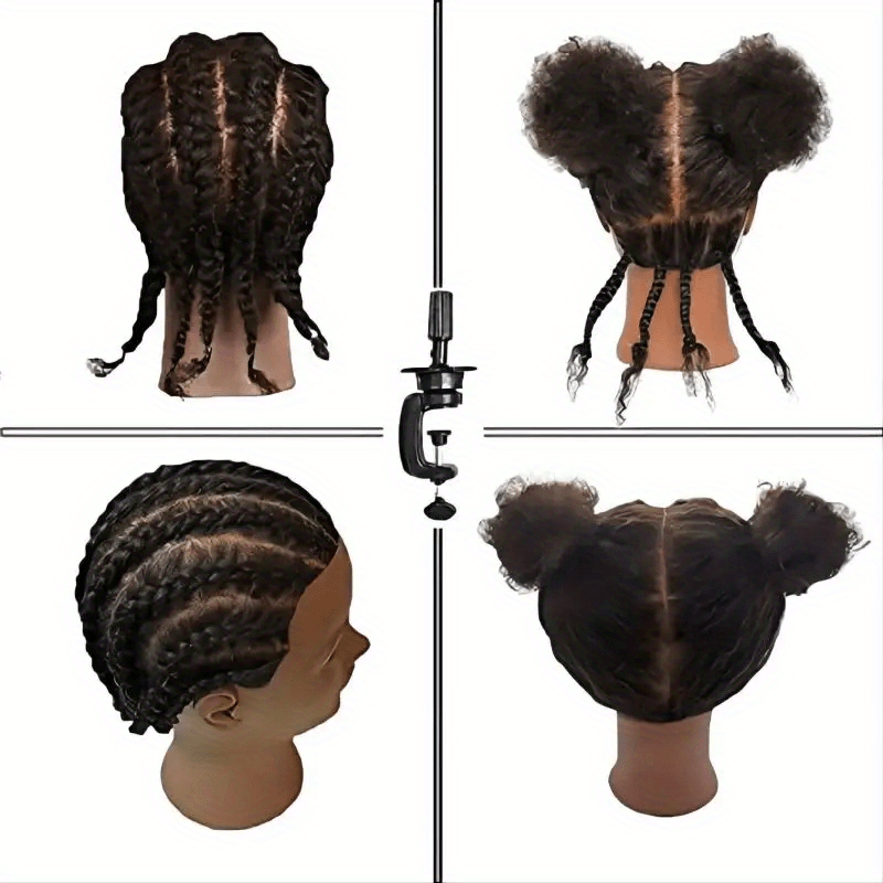 LOHXINHAIR Kinky Curly Real 100% Human Hair Mannequin Head Manikin  Cosmetology Doll Training Head with Stand for Hairdresser Practice Braiding  Styling