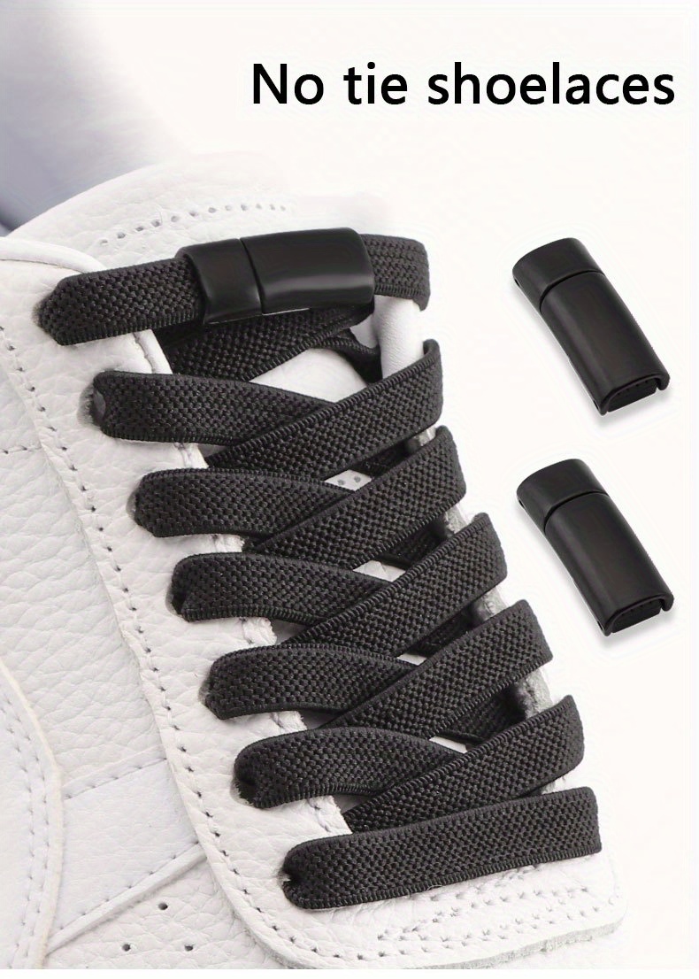 1 Pair Diamond Cross Locks No Tie Elastic Shoelaces for Sneakers, Durable Acetate Fiber