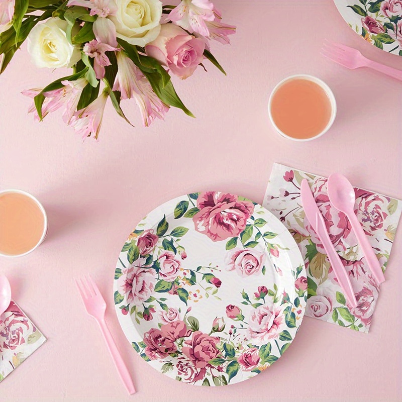 Set de taza y plato para desayuno Vintage Rose - Salón des Fleurs