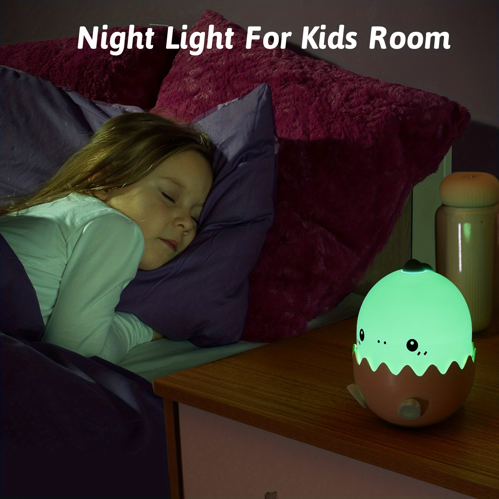 Luz Nocturna Bebé Niño Nomad Touch Lámpara de Noche USB Recargable LED  Silicona Dinosaurio Huevo Luz Nocturna 3 Intensidades Ajustables para  Lactancia Regalo Nacimiento Niño Niña 0-12 Meses (Verde)