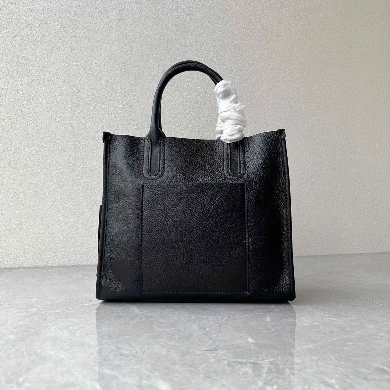 Minimalist Shoulder Tote Bag Black Vintage