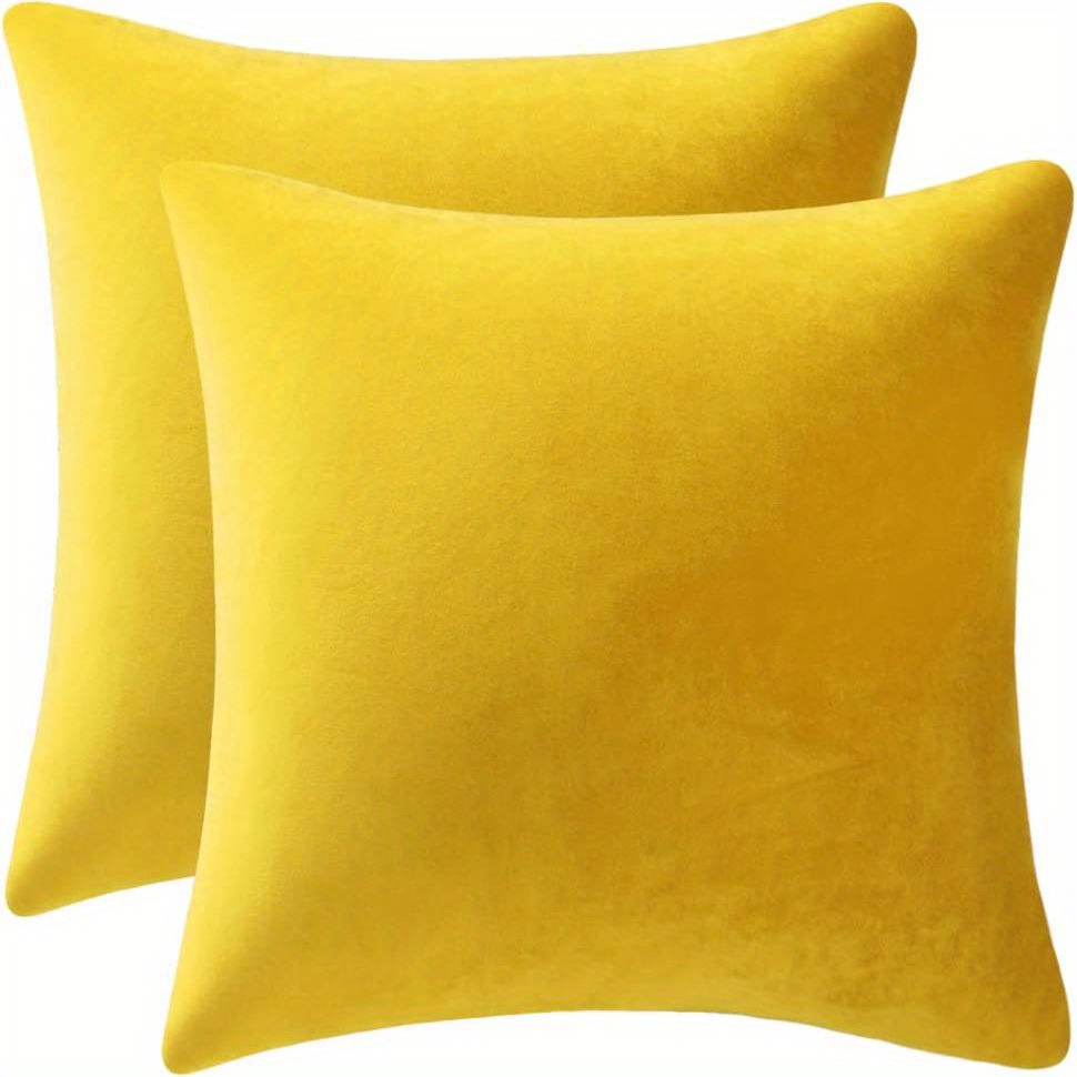 Mustard Velvet Pillow Cover, Throw Pillow Covers 18x18, Pillow