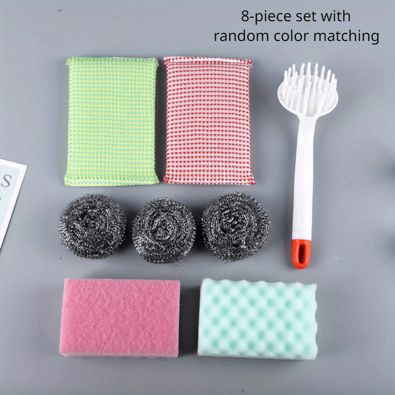 Candy Online 3 In 1 Decontamination Sponge Cleaning Wipe And Stainless  Steel Wire Ball Brush Kitchen Dishwashing Tools